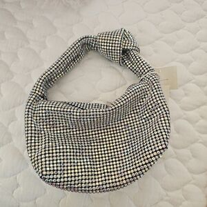 Madison West Silver Rhinestone Handbag